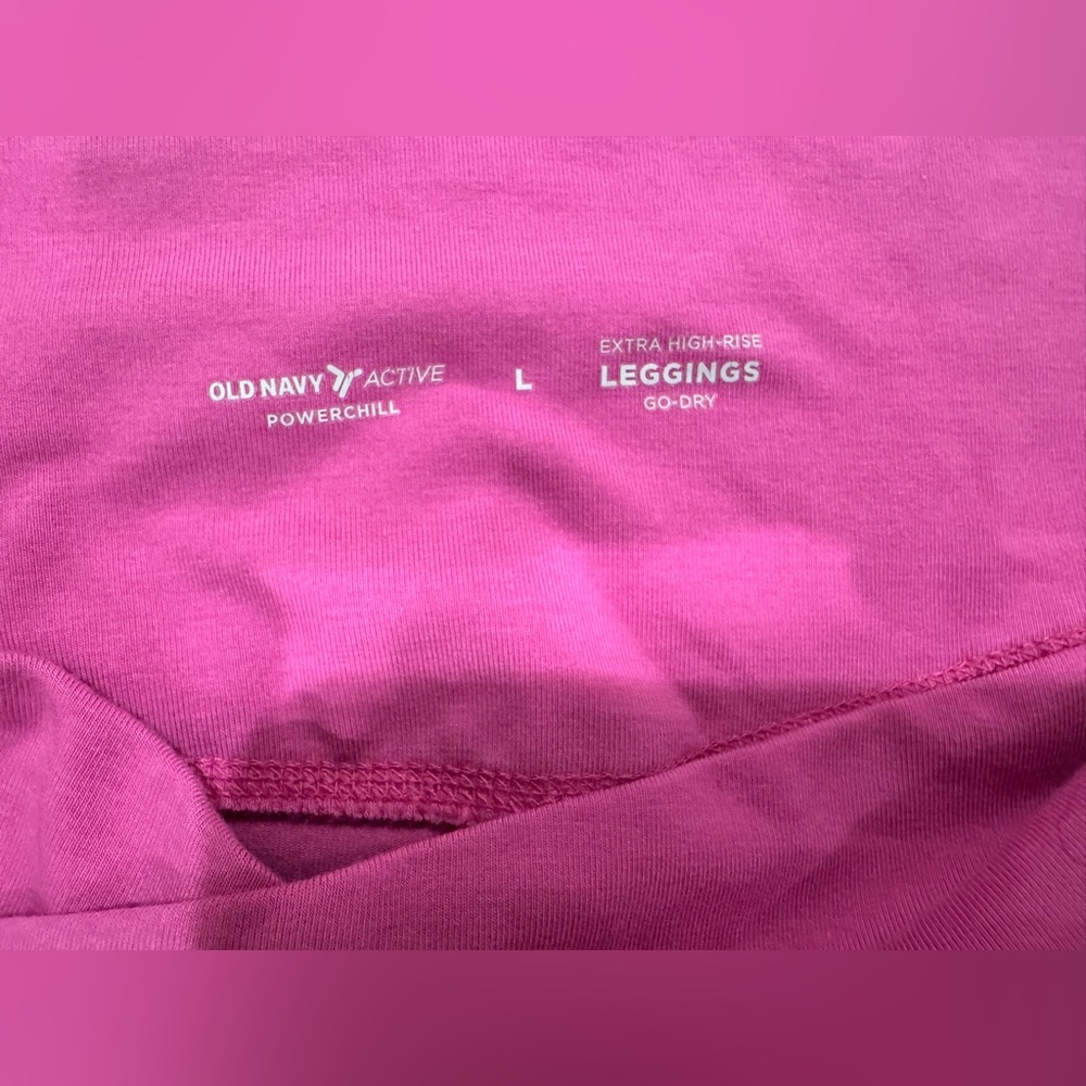 Old navy active “go dry powerchill” pink women’s extra high rise leggings large - Picture 4 of 4